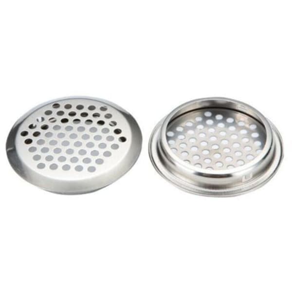 20 runde ventilationsgitre i rustfrit stål til autocampere/badeværelser/køkkener osv. Sort 53mm+35mm