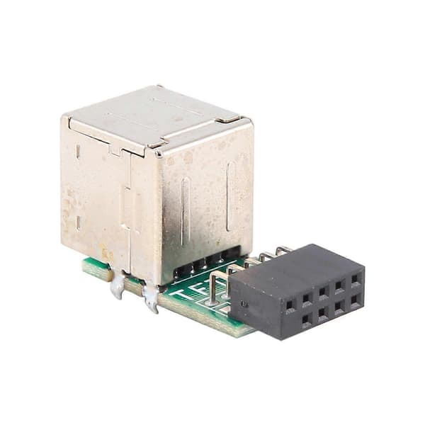 9-Pin Hovedkort Til 2 Porter Usb 2.0 A Hunn Intern Header Adapter