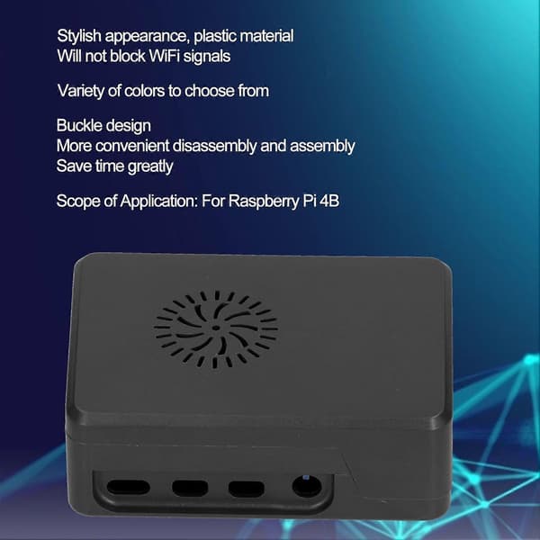 Korkealaatuinen Raspberry Pi 4B suojakotelo, musta