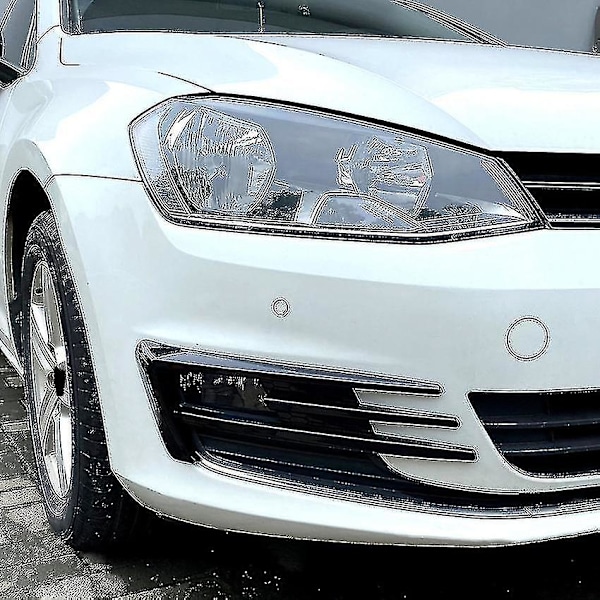 Til Golf 7 Mk7 2014 2015 2016 2017 Forlygtegitter Forlygteøjenbryn Dæksler Sort