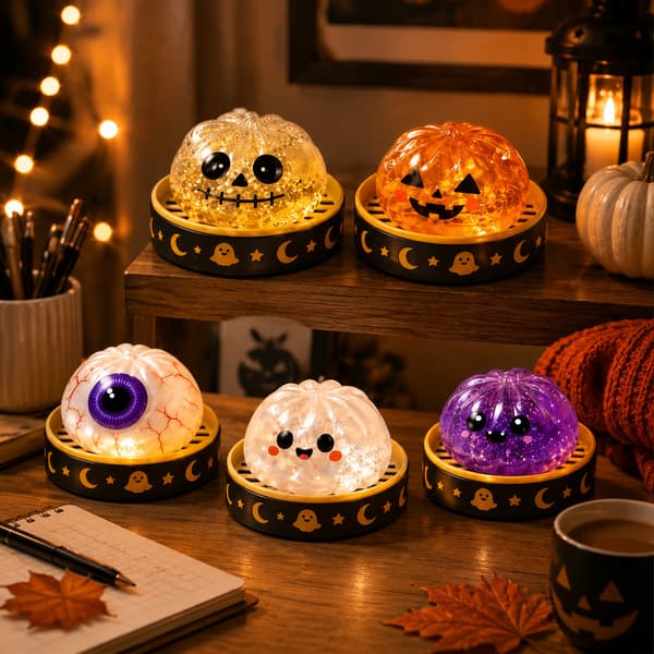 1 Halloween \"Dumpling\" – Spooky-themed squishy toy with a steamer basket (cute bun design, random color)
