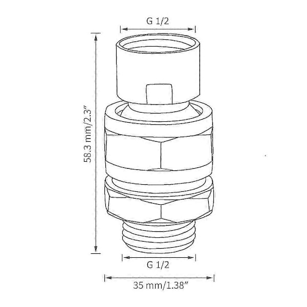 Bruseslange Kugleled Bruseshoved Svingbar Adapter Justerbar
