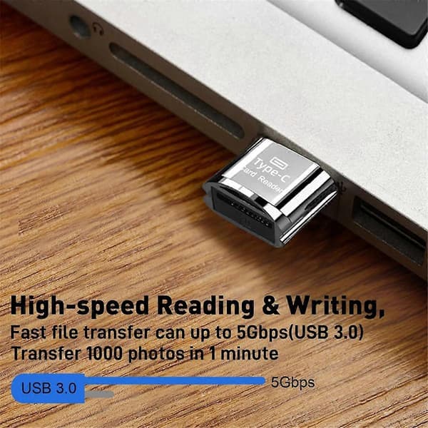 USB C Micro-SD-kortläsare, TF-kort/Minneskortläsaradapter 3-pack, Bärbart OTG-minneskort för W