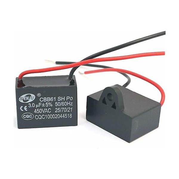 2 stk CBB61 450V AC 50/60Hz viftemotor strømningskondensator 3uF