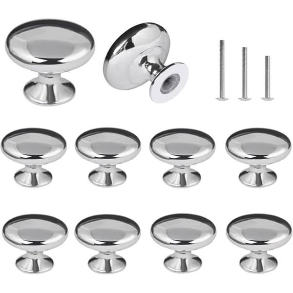 Møbelgreb - LARGEIGHT - Pakke med 10 - Krom - Diameter 30 mm - Rosaguld