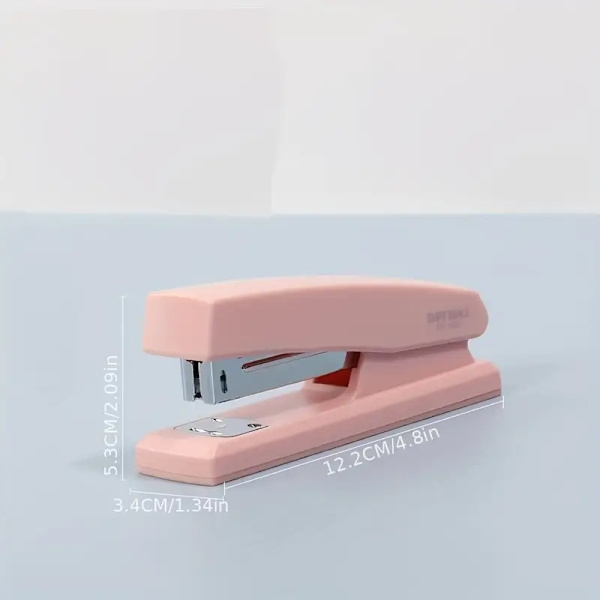 1 stk. stiftemaskin arbeidsbesparende stiftemaskin kontor skolemateriell rosa