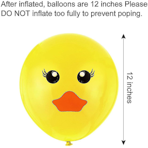 60 Styk Gule Ande Latex Balloner Tegneserie Ande Trykte Balloner Søde Ande Ansigt Latex Balloner Til