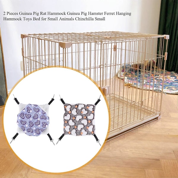 2 Stykker Marsvin Rotte Hengekøye Marsvin Hamster Ilder Hengende Hengekøye Leker Seng for Små Dyr