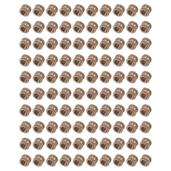 M3 x 3mm Sisäkierre Messinki Rihlattu Kierrettävä Lisäke Upotusmutterit 100KPL
