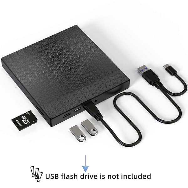 4 i 1 Ekstern CD DVD Drev USB 3.0 Brænder Afspiller Læser til Laptop Fk