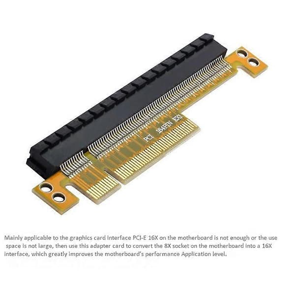 PCI-E Express 8X til 16X Forlænger Konverter Riser Kort Adapter Han til Hun Udvidelse