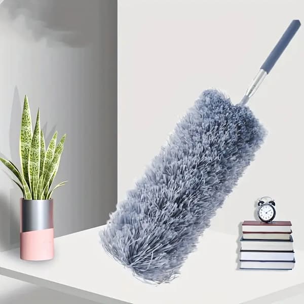 1 st mikrofiberdammborste: Infällbar handdammborste för hemmabruk Sky Blue