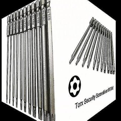 11 stk. Lang Rækkevidde Torx Stjerne Hex Sikkerhedsbit Sæt Tamper Proof Skruetrækker Bits Uk [Gratis Forsendelse]