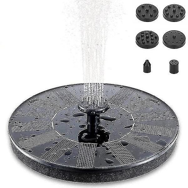 Springvand - Solcelle Springvand / Vandspringvand Solcelle - 16 Cm Sort