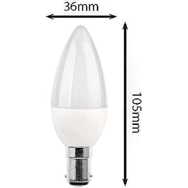 Pakke med 15 LED-pærer, 5W Glødepære, 220V 270lm, 3000K Dagslys, B15 Bajonetfatningspære, [Energiklasse A+].