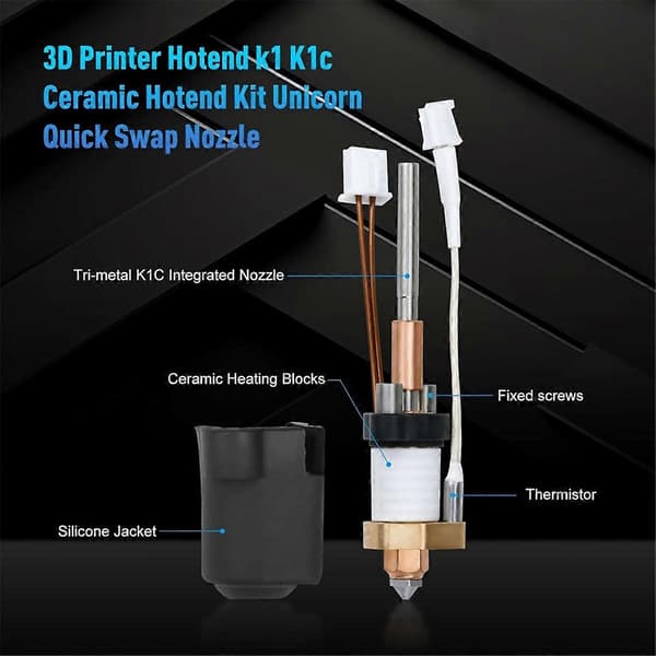 3D-printer Hotend K1 K1c Keramisk Hotend-sett Unicorn Hurtigbyttedyse for K1 Max K1C 3D-printer