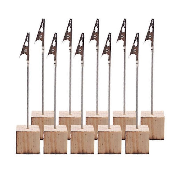 10 stk. Letvægts Kube Base Memo Clips Holder med Alligator Clip Lås