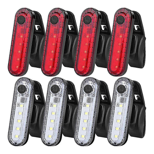8Pack USB Ladattava LED-Pyörän Takavalo, Etuvalo ja Takavalo Tiepyöräilijöille