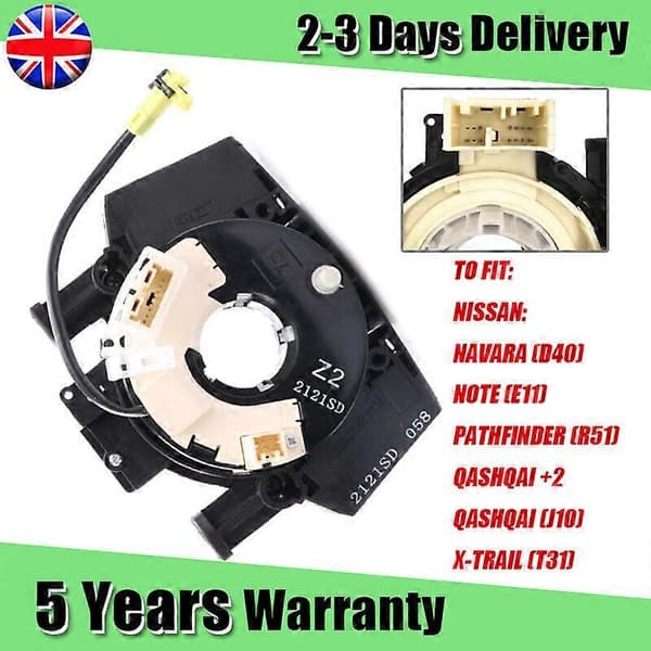 Til NISSAN QASHQAI J10 MK1 2006-2013 SQUIB SPIRALKABEL UR 25560BT25A UK