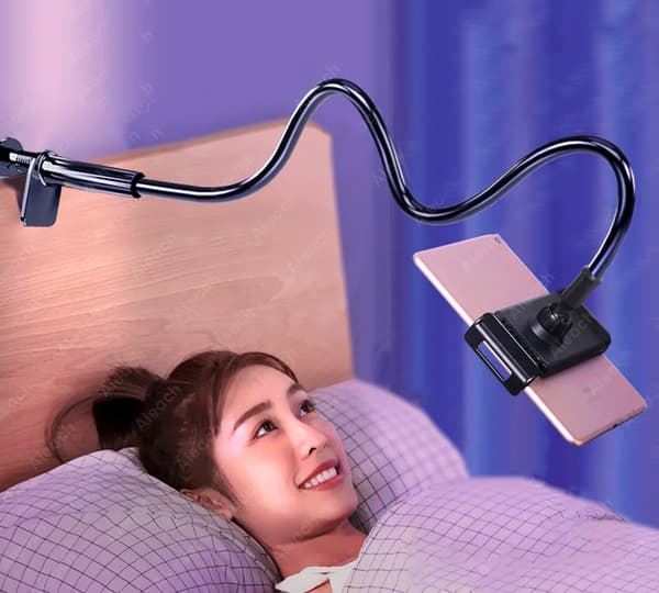iPad Holder til Seng - Drejearm - Egnet til Telefon / iPad / Switch - Sort
