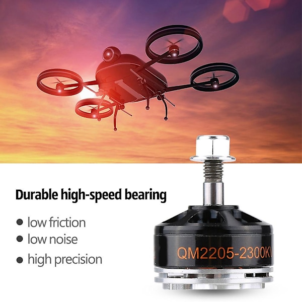 1st QM2205 2300KV Racing Borstlös Motor Drone Del för 210 220 FPV Quadcopter (CCW)
