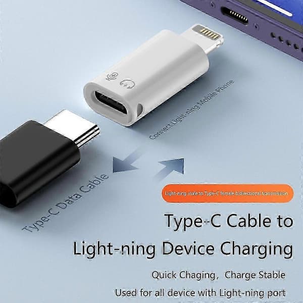 8-Pin Lightning til USB-C hun OTG-adapter, aluminiumslegeringskonverter til