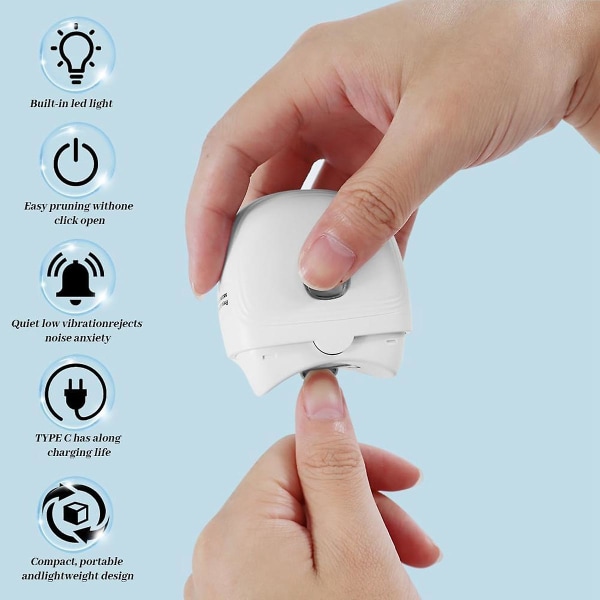 Elektrisk nagelklippare Bärbar automatisk nagelklippare för vuxna Baby nagelklippare Elektrisk nagelklippare Vit