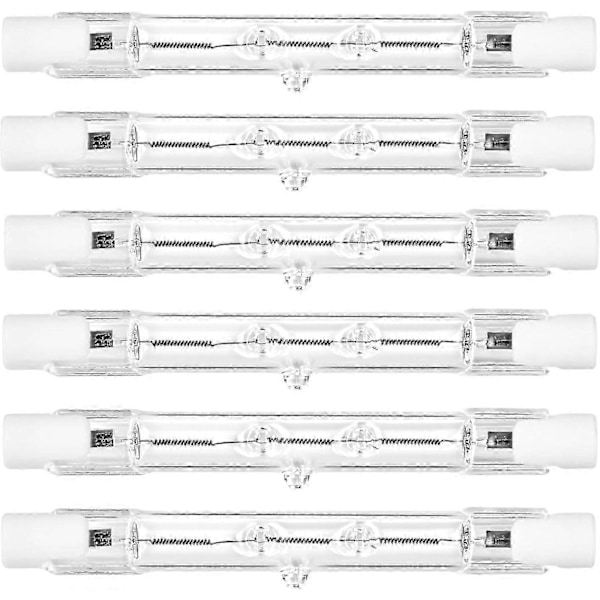R7s Halogenpære 118mm 230W Dimbar 230V Varmt Hvit Energibesparende Lineær Flomlys 6-pakning