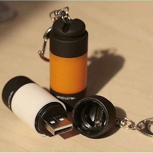 5 kpl mini taskulamppua, USB-ladattava, LED, ulkokäyttöön, pieni avaimenperävalo, kannettava muovinen taskulamppu
