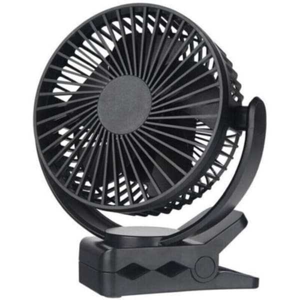 14 cm mini USB clip-on ventilator med indbygget batteri. Bærbar mini bordventilator. 3 hastigheder.