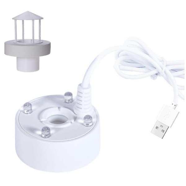 Mist Maker, Stænkskærm Flyder USB-port 4 Farve LED-lys Hvid
