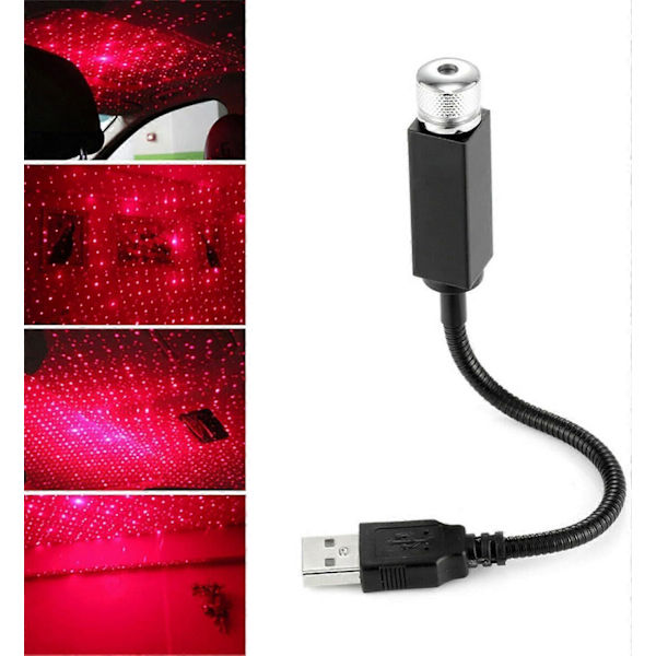 Mini LED Projektionslampe Stjerne Nat USB Stik Lys, Laserlys, Stjernelys