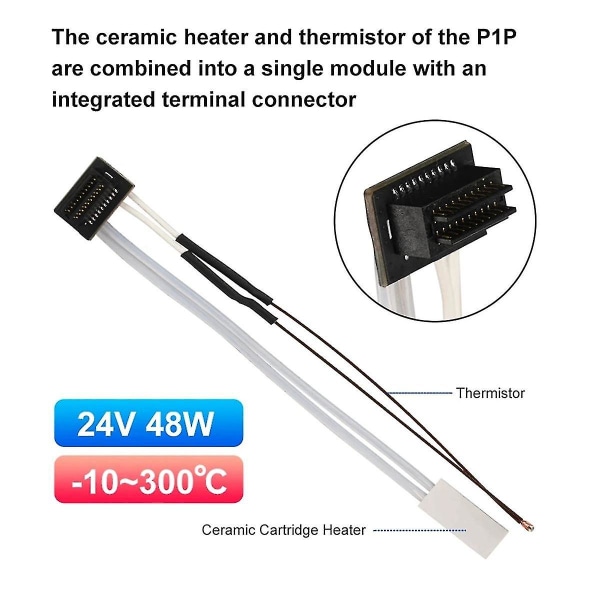 Termisk motstand i keramikk for P1P P1S 24V 48W varmeelement for 3D-utskrift Hotend