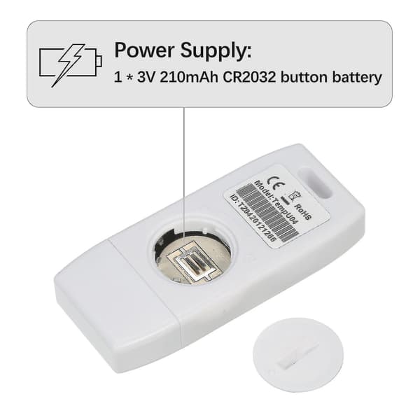 Datalogger for temperatur med USB, 32 000 oppføringer, gjenbrukbar