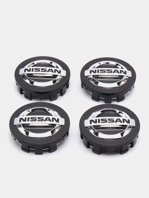 Nissan-keskikupit / pyörännavan autotunnus - 4 kpl - 60 mm - Musta