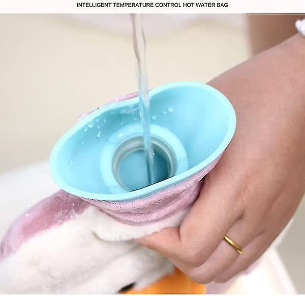Varmeflaske 750ml med fleecedeksel, for smertelindring Marineblå