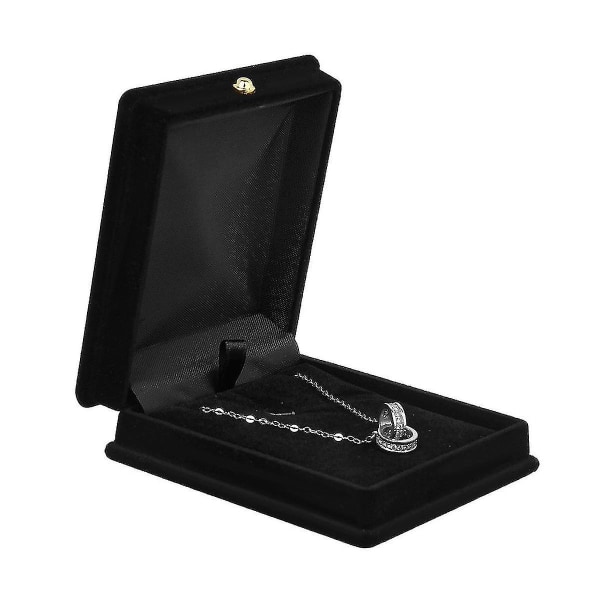 1 X Sammetshalsband Kedja Smycken Display Förvaringslåda Presentask Hållare Organizer---svart