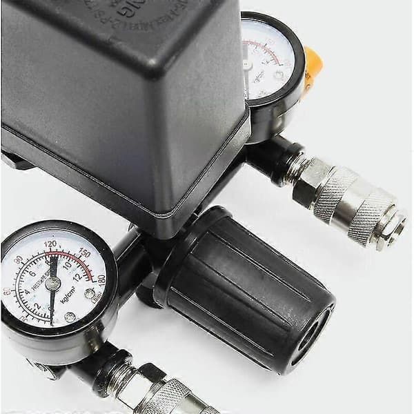 Trykkregulator med trykkbryter for kompressor Trykkbryter med 2 skjermer