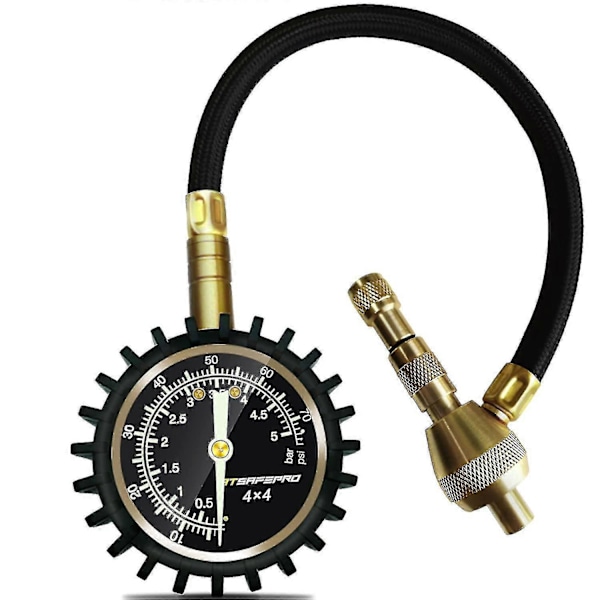 Däcktrycksmätare, 2 i 1 Professionell Däcktrycksmätare 75psi Med Specialchuck För 4x4 Stora Terrängdäck