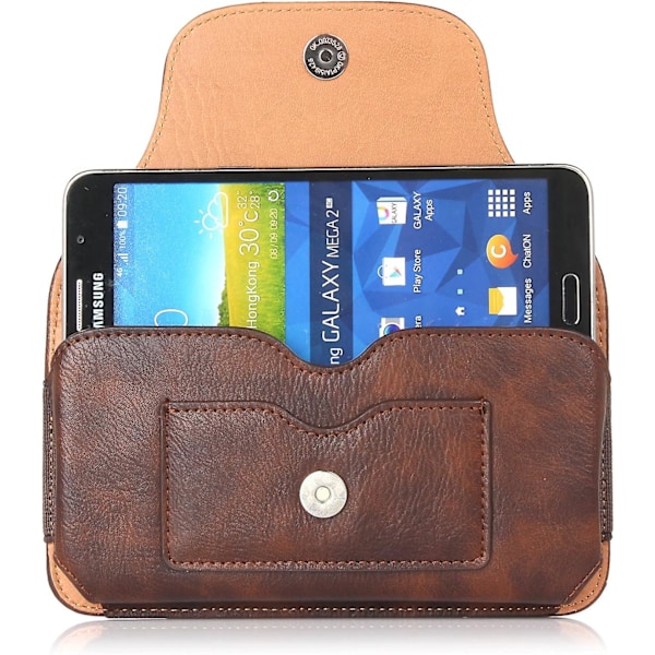 Universal mobilfodral, läderfodral med bältesklämma, horisontell bältesväska för: iPhone 13/14/15/16/Plus/Pro/Max/XR/XS/X, Samsung S22/S23/S24/Lite/Plus /Ultra/