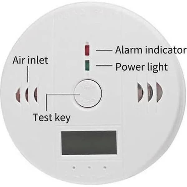 Set med 2 rök- och kolmonoxiddetektorer med LCD-display A