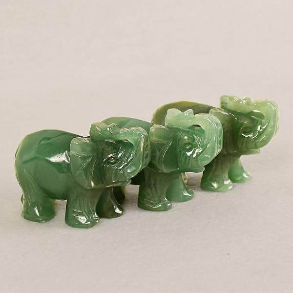 Jade Stein Elefant Statue Elefant Figur Figur Dekor Hjem Dyr Figur Ornament