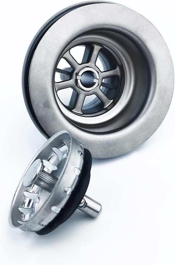 Vaskeafløb uden overløb rustfrit stål kurv 84 mm 1\", Rustfrit stål + ABS, Afløb + Kurv