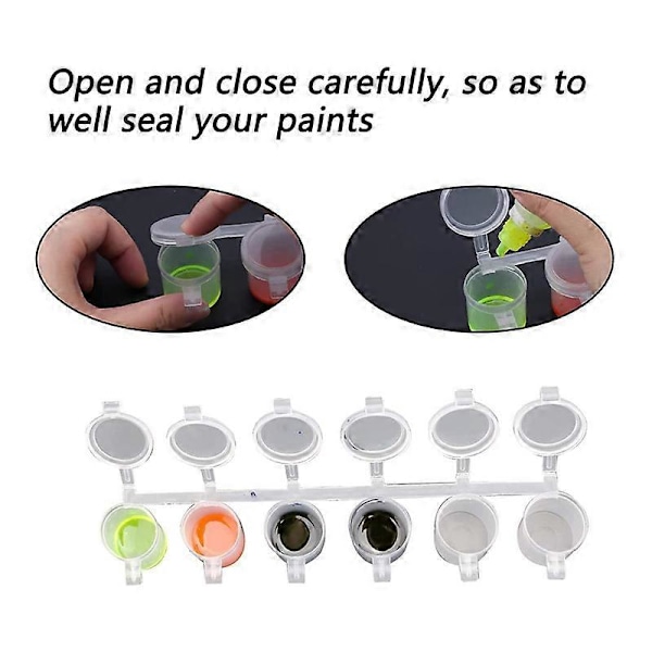 5 Remsor 30 Burk Tomma Färgremsor Färgkoppar, 10 ml/0,35 oz Mini Färgburksremsor Klar Plast