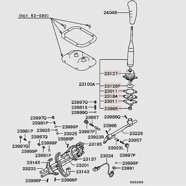 M/t Gearshift Level Assy til Mitsubishi Pajero Montero II