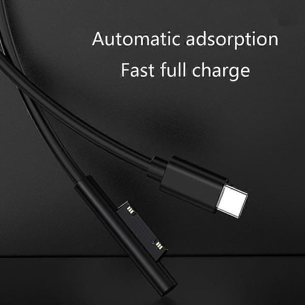 USB-C Strømforsyningsadapter Opladningskabelledning til Surface Pro 7/6/54/3