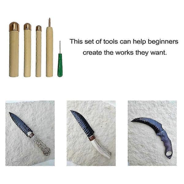 Flint Knapping Kit til professionelle og begyndere, stenhåndværkssæt til pilespidser og primitive værktøjer til