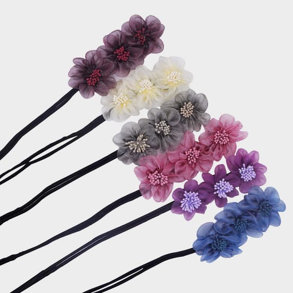 Hårtilbehør med 5 farverige blomster, et must-have til sæt, velegnet til piger og kvinder.