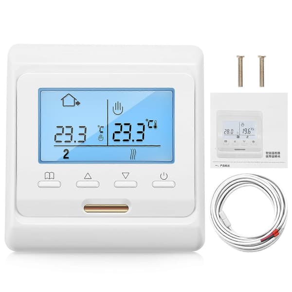 16A 230V LCD Programmerbar Varmegulv Varme Romtermostat Termoregulator Temperaturkontroller
