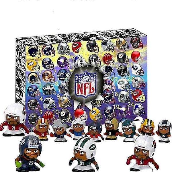 2024 NFL Fotball Adventskalender for Barn - 24 Dagers Julekalenderleketøy